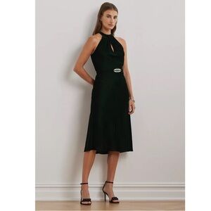 Ralph Lauren•Women's Belted Velvet Halter Dress - Green
NWT